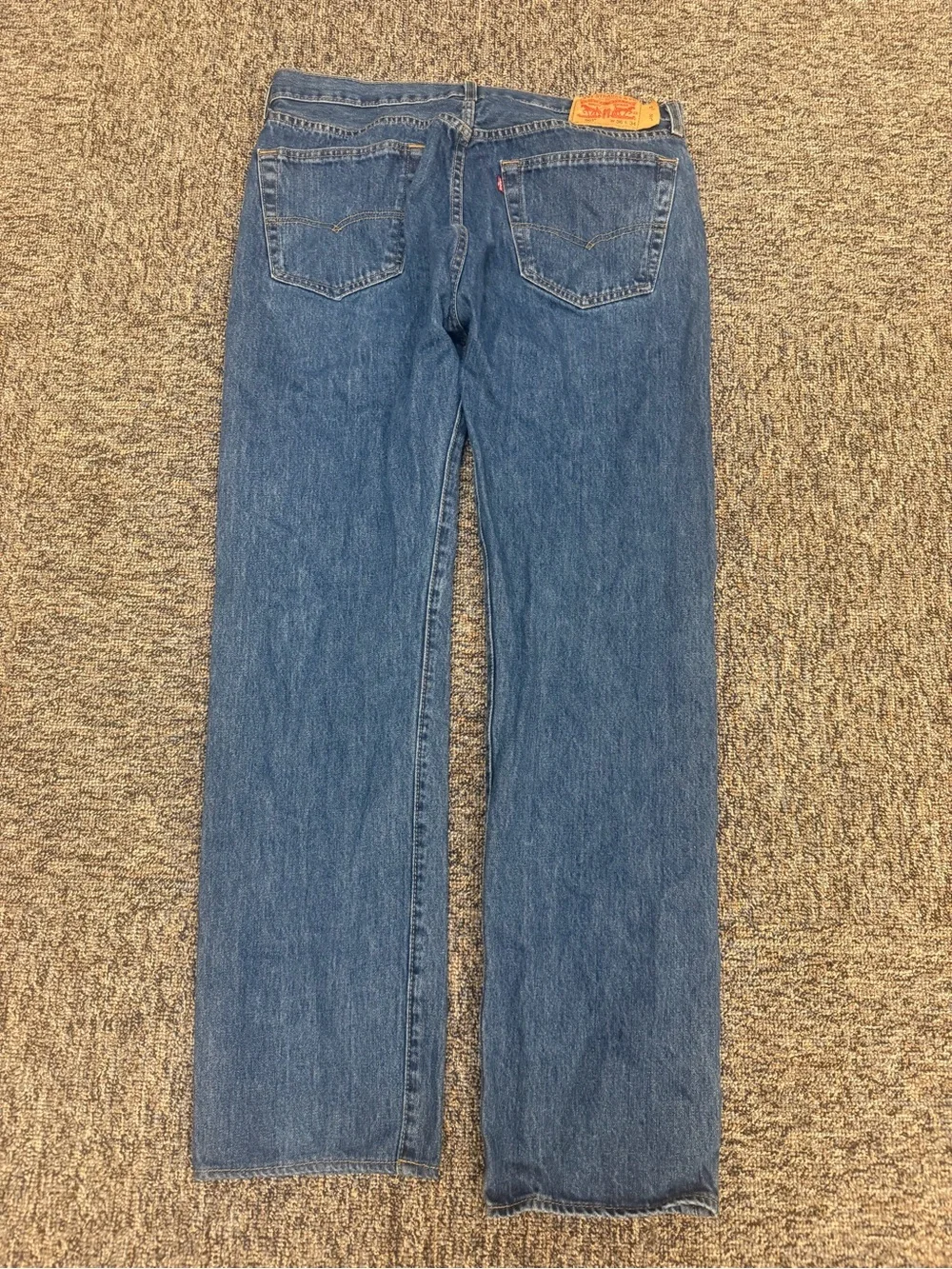Levi's 501 Button Fly Blue Straight-Leg Men’s Jeans 36X34 Medium Wash